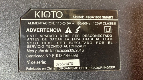 Placa Electronica Smartv Kioto 49ga1600