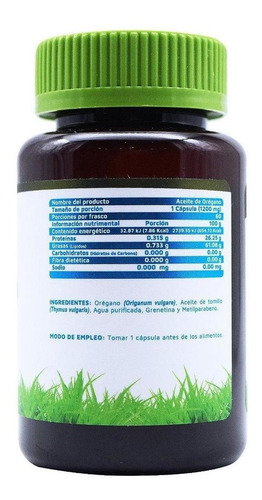 Imagen 3 de 3 de Suplemento En Cápsulas Vidanat Aceite De Oregano Minerales/vitaminas En Frasco De 60g Un