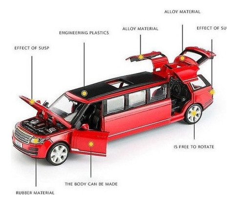 1:32 Land Rover Range Rover Aleación Limusina Metal Diecas