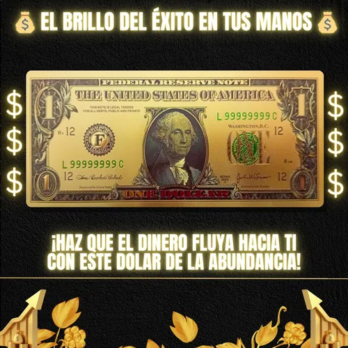 Billetes Dolares Realista Tipo Dorado Set 7 Uni Utileria