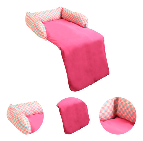 Cama Para Cachorro E Gato Protetora De Sofá Em Poliéster Cor Rosa
