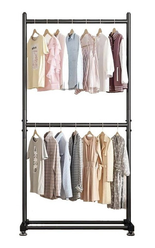 Rack Perchero Doble Nivel Organizador Ropa 100 X 160 Cm