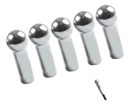 Terminal Pin Bola Para Cable De Polea 6mm. 10 Unidades Plateado