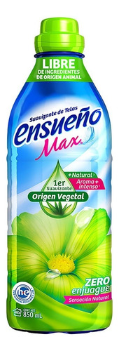 Suavizante De Telas Ensueño Max Zero Enjuague Sensación Natural 850ml