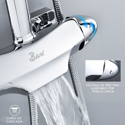 Set De Ducha Foglia Brush Nickel Marca Bari