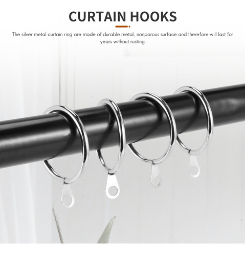 40 Anillos De Cortina De Metal Para Cortinas Y Postes, Colga