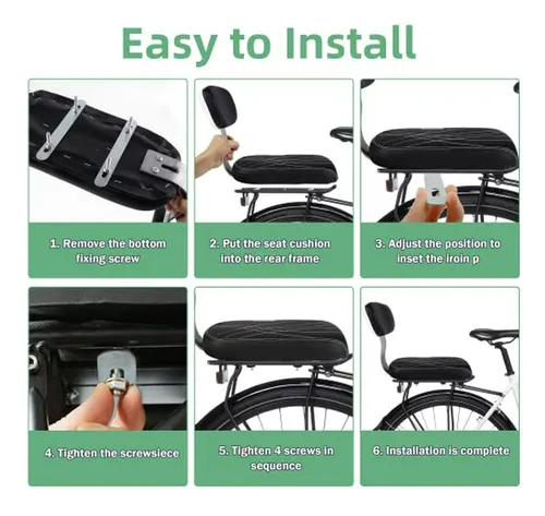 Asiento Trasero Para Bicicleta Infantil Con Respaldo Y Acces