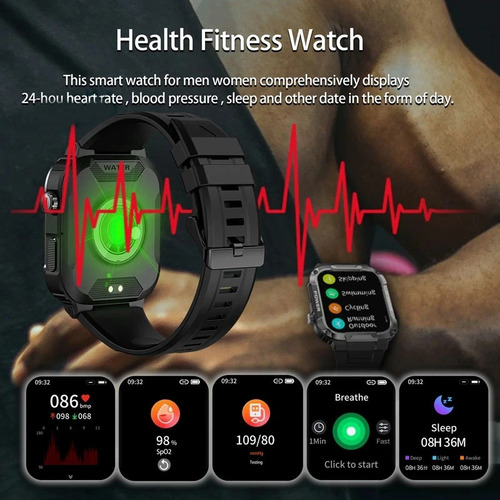 Para Smartwatch, Reloj Inteligente Deportivo Militar Tácti