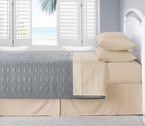 Imagen 3 de 9 de Juego De Sabanas Soft - Queen Size - Tacto Suave Color Crema