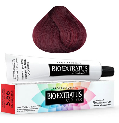 Coloração Bio Extratus 5.66 Castanho Claro Vermelho Intenso