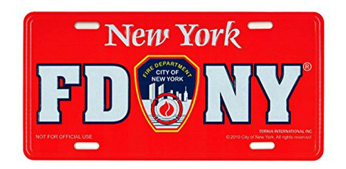 Placa Del Departamento De Bomberos De Nueva York Fdny - Roja