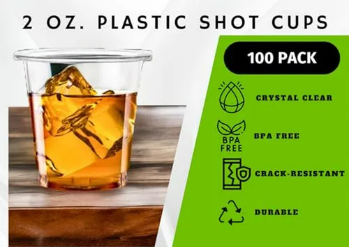 Vasos Desechables De 2 Oz - Pack 100 | Para Shots De Vodka,