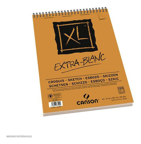 Block Xl Espiral Croquis A4 120h 90g Extra Blanco Canson