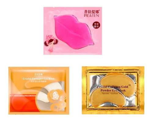 Imagen 4 de 10 de Set 30pz Parches Pilaten Colágeno Oro Ojos Labios Full