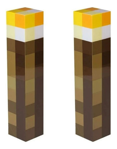 2 Lámpara Antorcha Minecraft Recargable Juguete 28cm