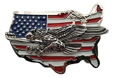 Hebilla De Metal Para Cinturon Con La Bandera De Estados Uni