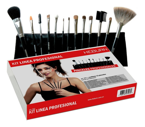 Kit Pinceles Brochas Maquillaje Linea Profesional Heburn