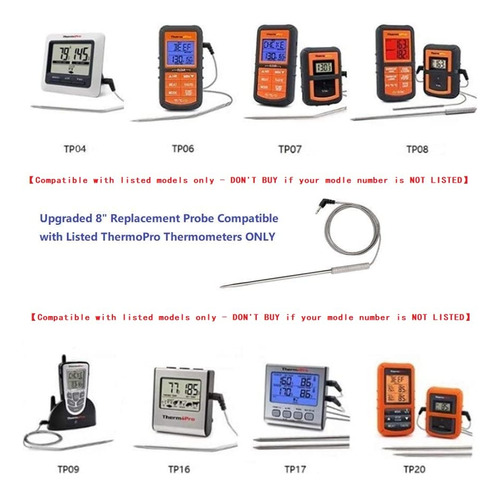 Sonda De Temperatura Thermopro Tp20 Tp17 Tp16 Tp10 Mmg