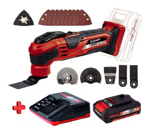 Imagen 1 de 7 de Sierra Oscilante Multicortadora Einhell Cargador Bateria 4ah