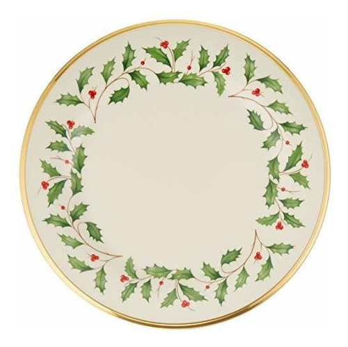 Platos Llanos Plato De Cena Navideño Lenox, 1.65 Lb, Rojo Y