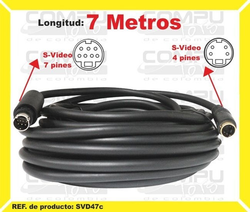 Cable S-video 7 Pines A 4 Pines 7m Ref: Svd47c Computoys Sas