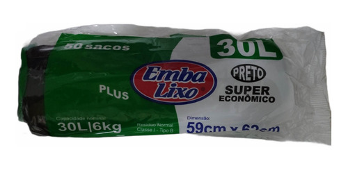 Imagem 2 de 2 de Saco De Lixo Embalixo 30 Litros Super Economico 50 Unidades