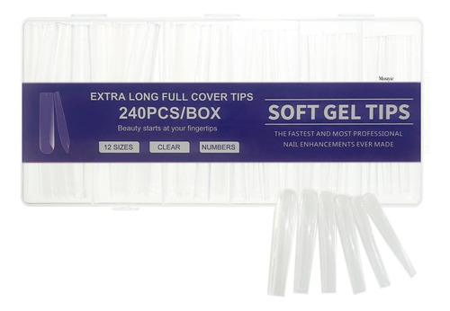 Tips De Gel Suave Soft Tips En Caja Con Uñas Postizas 240 Pz