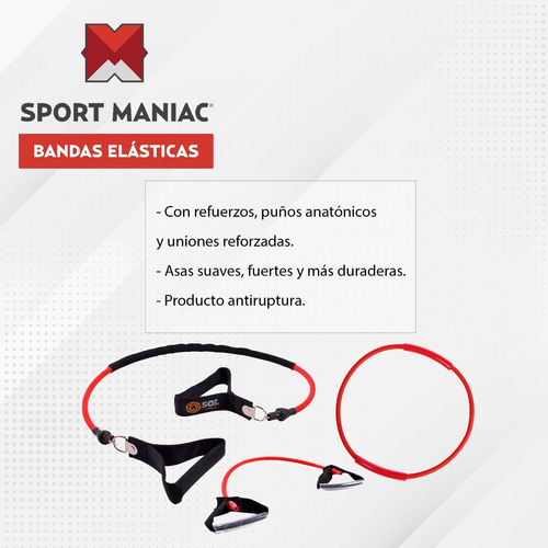 Imagen 2 de 3 de Set De Bandas Elasticas Sol Fitness Entrenamiento Funcional