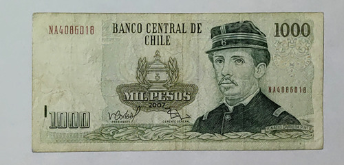 Billete 1000 Pesos 2007 Chile Fine 