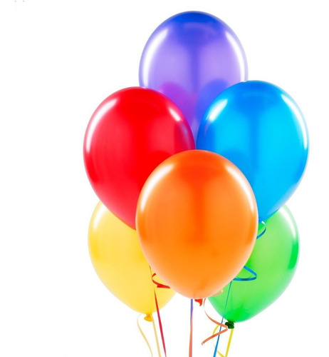 Imagen 1 de 10 de Globos Fluo X100 Pack Cotillon Luminoso Combo Fiesta