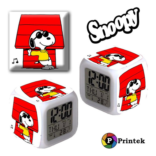 Reloj Despertador Iluminado Snoopy Y Charlie Brown