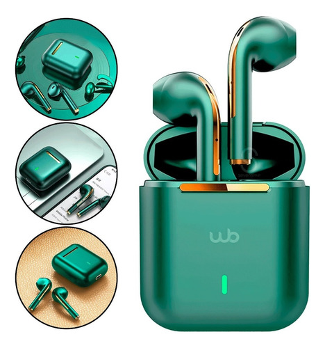 Fone De Ouvido Wb Pods 5.1 + 20horas Hd Bluetooth Cor Verde