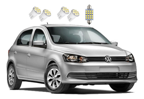 Kit Lampadas Led Gol G6 Teto Central Teto Leitura E Placa