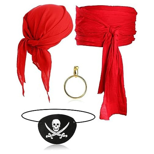 Conjunto De Accesorios De Disfraz De Capitán Pirata Ha...