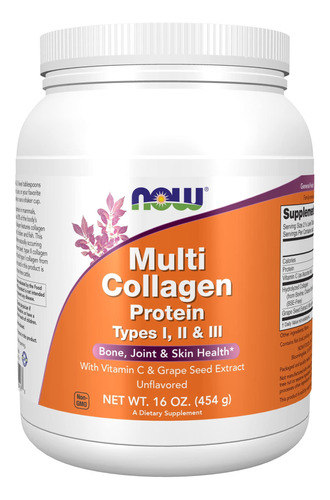 Multi Collagen Protein Types I Il & Lli 16 Onzas En Polvo