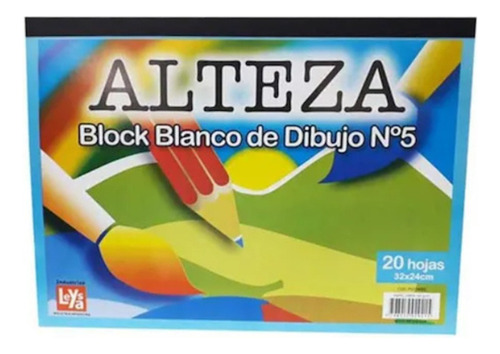 Block De Dibujo Nº5 Color Blanco X 20 Hojas Escolar