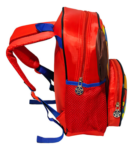 Mochila Escolar Creche Infantil Menino Pequena Resistente Cor Vermelha Desenho do tecido Liso