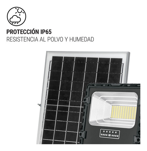 Reflector Led 60 W con panel solar, luz de día, 6500K Volteck REF-503SL