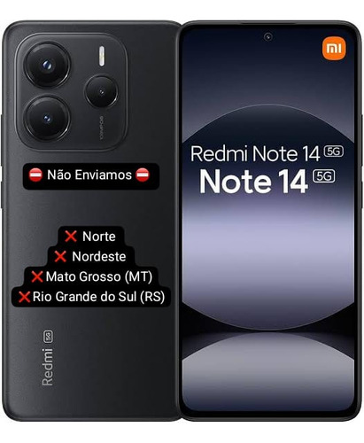 Xiaomi Redmi Note 14 5g 256 Gb Dual Sim 8 Gb Global - Nfc Preto