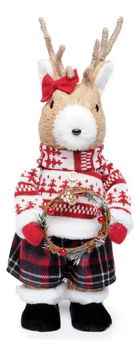 Reno decorativo navideño femenino 43 x 16 x 14 cm 1017363