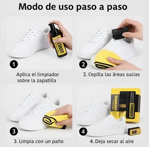 Kit Limpieza Zapatillas Limpiador Espuma Blanqueadora | Cuotas sin interés