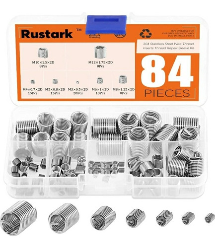 Juego De Roscas Helicoidales De Acero Inoxidable 84 Piezas 
