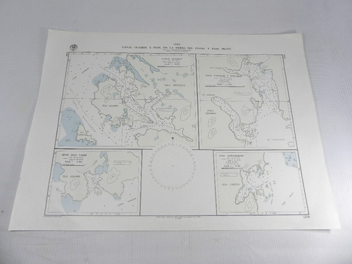 Mapa Tierra Del Fuego Paso Pratt Hidrografico Armada Chile