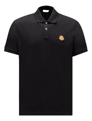 Moncler Camisa Polo Negro Con Logo Hombre 100% Original