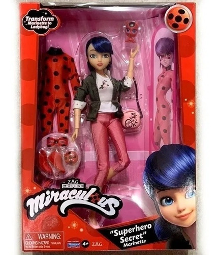 Muñeca Miraculous Ladybug Superhero Secret Articulada 50355 