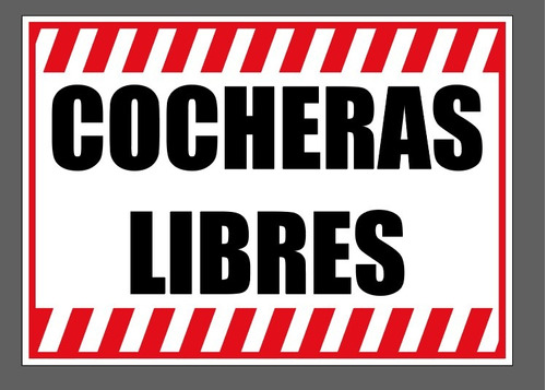 Cartel Lugares Libres | Cochera Estacionamiento | 25x35cm