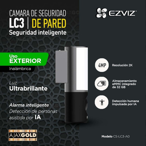 Imagen 4 de 10 de Cámara Seguridad Ip Wifi 4mp Ezviz P2p Luz Lampara Exterior