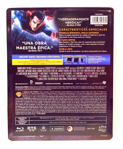 El Hombre De Acero Blu Ray Steelbook Man Of Steel Superman