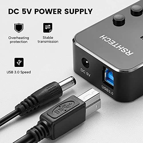 Hub Usb 3.0, Expansor De Hub Usb Alimentado Por 7 Puertos Rs