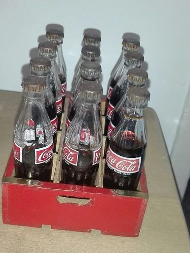 Mini Cajon De Coca Cola Con Botellas De Madera Completo (Usado)